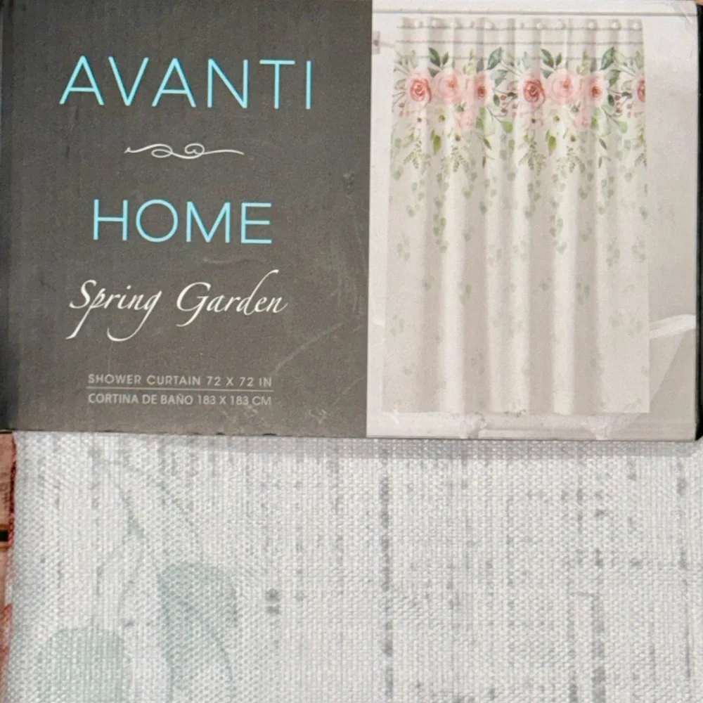 Avanti Spring Garden Floral Shower Curtain 72”x72”- NEW
